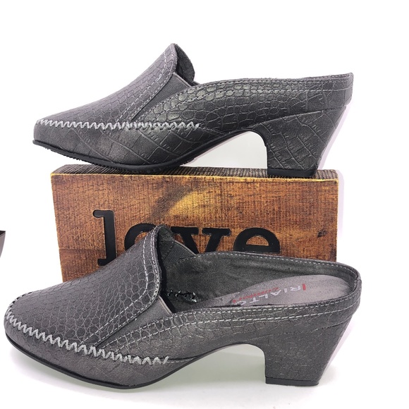 RIALTO Comfort Vette Croc Embossed Faux Leather Mules-7W - Picture 1 of 16